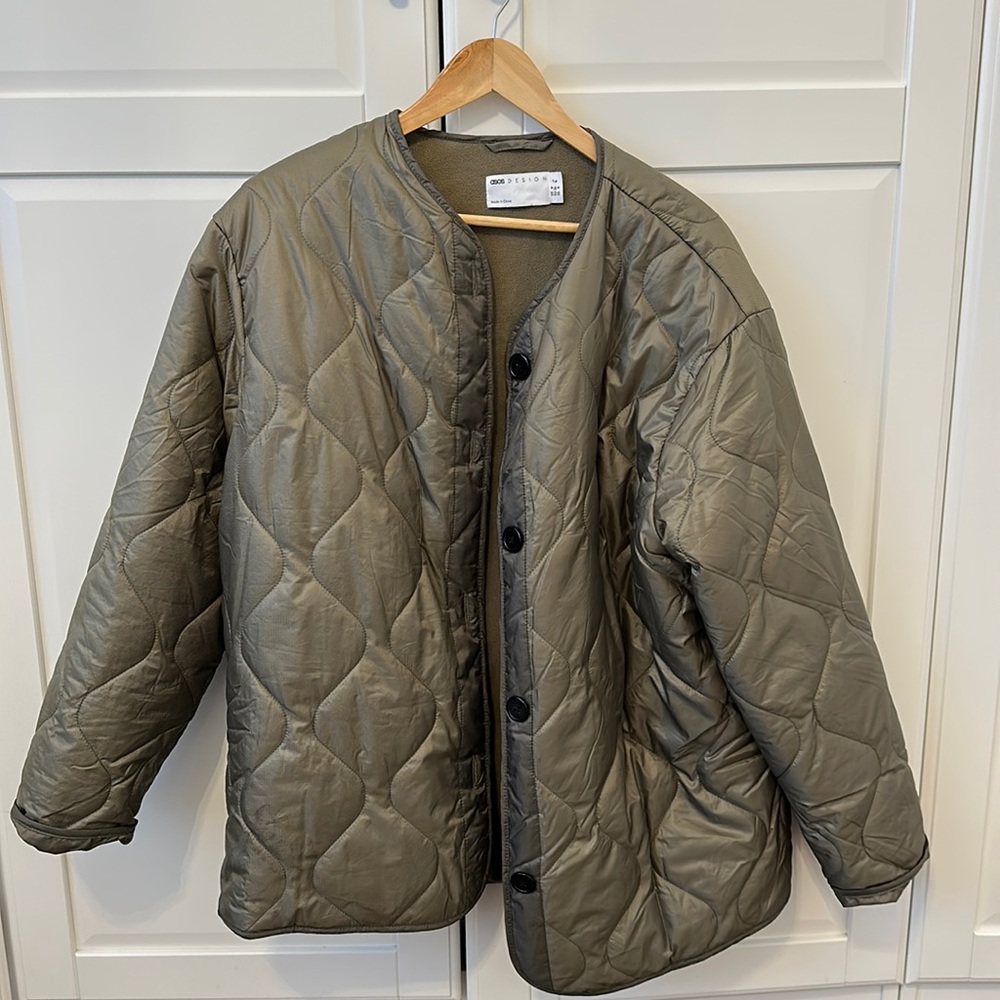 ASOS Olive Green Quilted Bomber Jacket